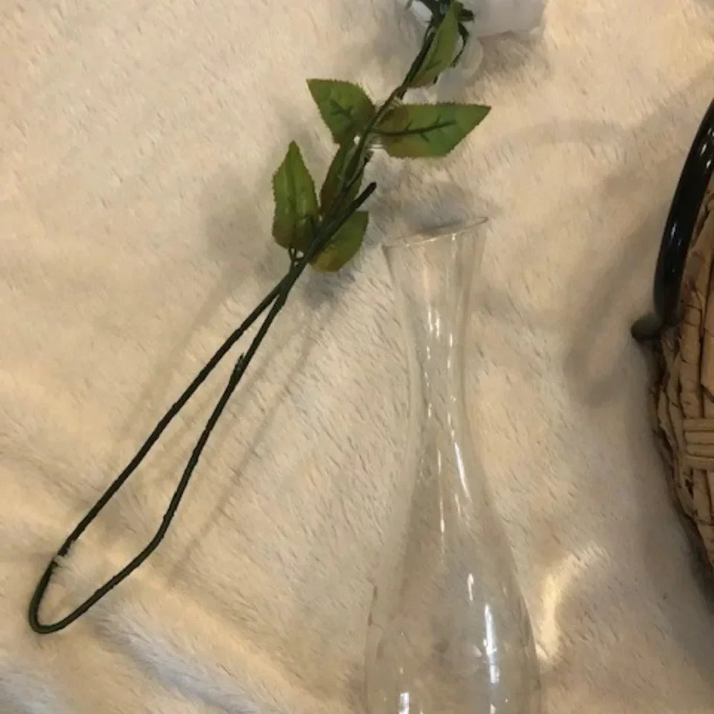 Set 2 etched glass vases‎